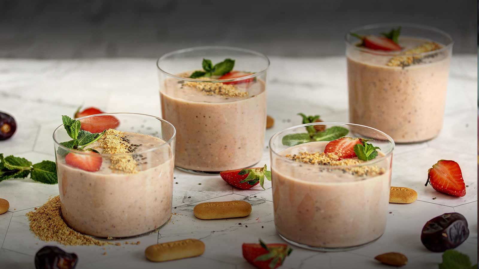 Morning smoothie with oat flakes and Plazma